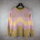 Hand Knitted Jumper Womens 2XL XXL Lilac Pullover